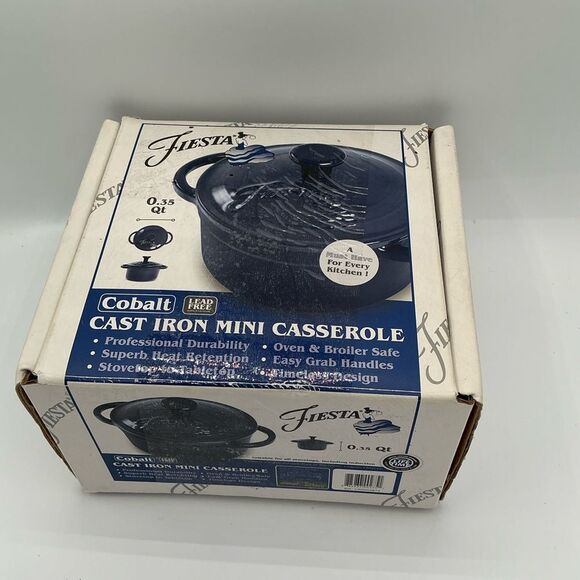 Fiesta Cobalt Blue Cast Iron Mini Casserole New in box - Picture 1 of 5